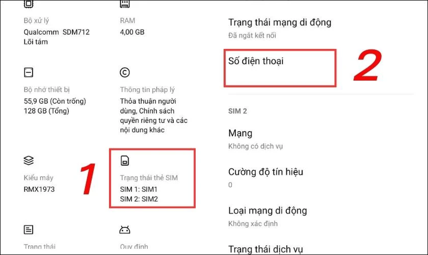 Xem số điện thoại của mình trên OPPO