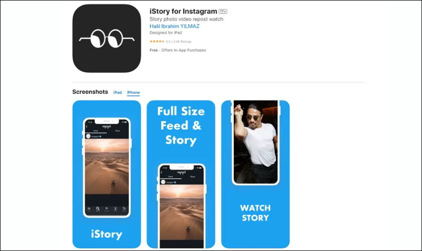 Với iStory, bạn có thể xem và tải xuống story từ các tài khoản công khai