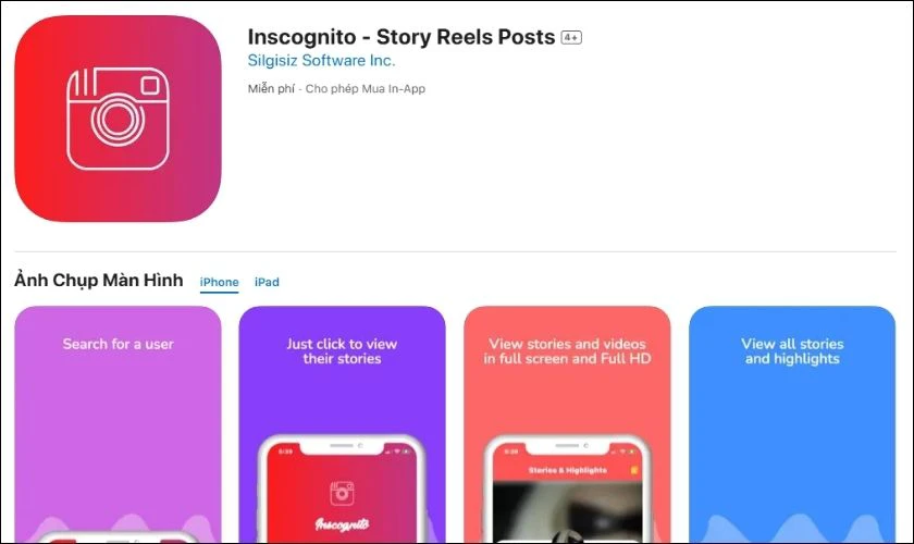 InsCognito là một ứng dụng cho phép bạn xem và tải xuống story