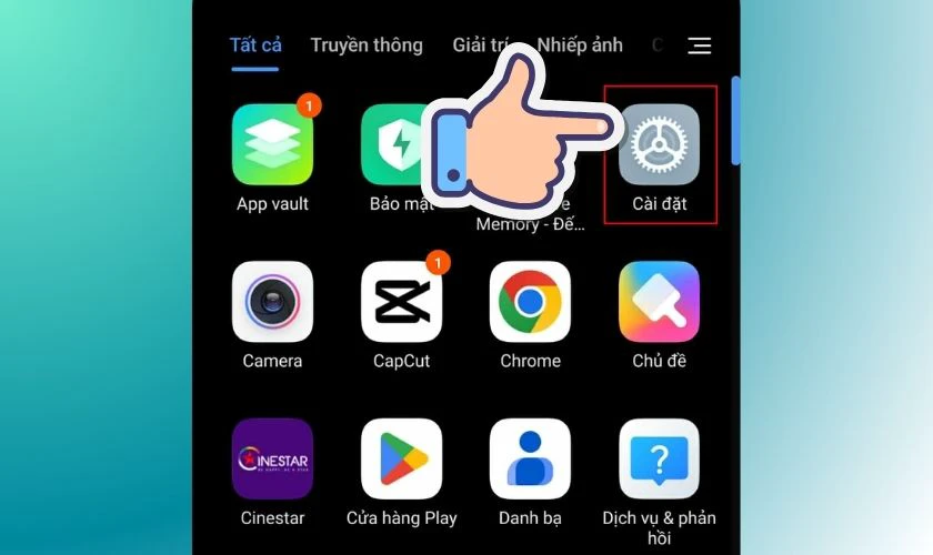 Cách xem thời gian sử dụng điện thoại trên Xiaomi - Mở cài đặt