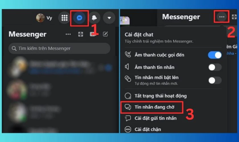 Cách xem tin nhắn chờ trên Facebook máy tính