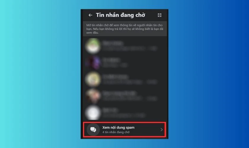 Xem nội dung spam