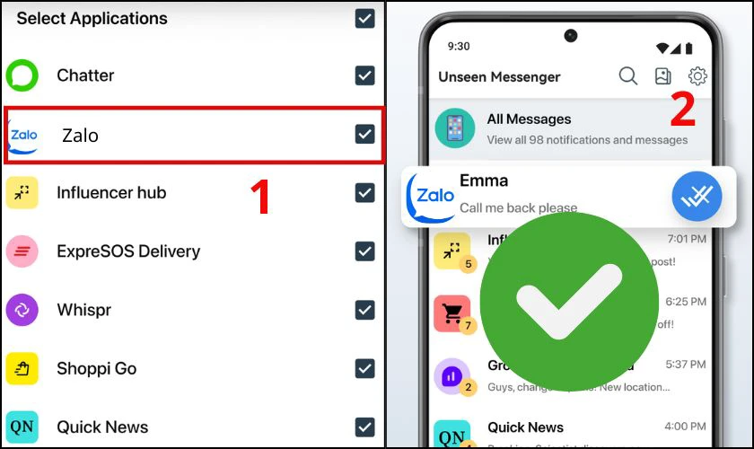 Cách xem tin nhắn đã thu hồi trên Zalo bằng ứng dụng Unseen Messenger chi tiết