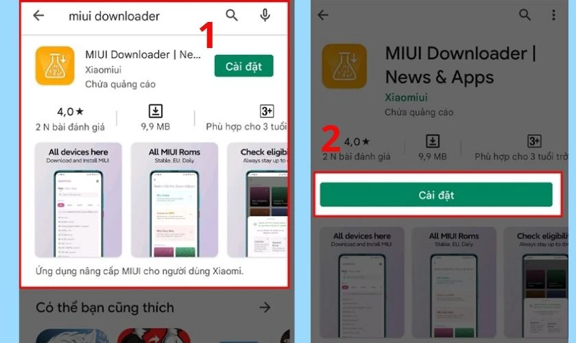 Tải app MIUI Downloader để xem cách thu hồi tin nhắn trên Zalo