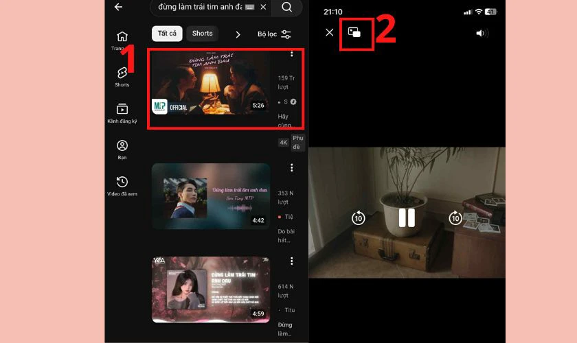 Tìm và chọn video bạn thích xem