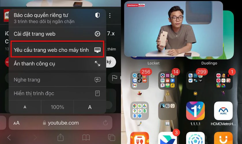 Cách xem YouTube ngoài màn hình bằng Safari