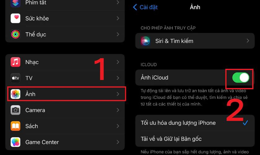 Cách xóa ảnh trên iCloud mà vẫn lưu trên iPhone