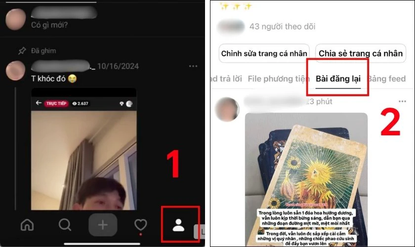 Vào Hồ sơ cá nhân ở góc dưới bên phải màn hình