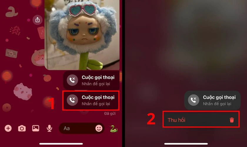 Cách xoá cuộc gọi trên Messenger trong mục chat