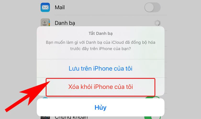 Chọn tùy chọn Xóa khỏi iPhone của tôi