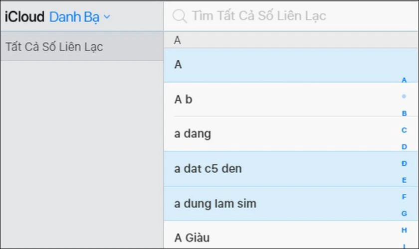 Chọn các số liên lạc muốn xóa