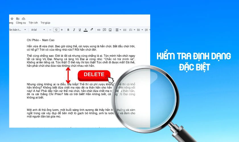 Lưu ý khi xóa dòng trống trong Google Tài liệu