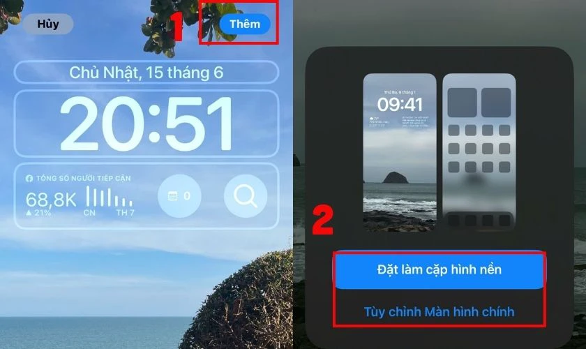 Sau khi chỉnh sửa xong, nhấn Thêm để lưu hình nền mới.
