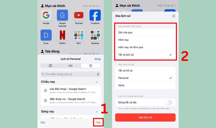 Cách xóa lịch sử Safari trên iOS 26