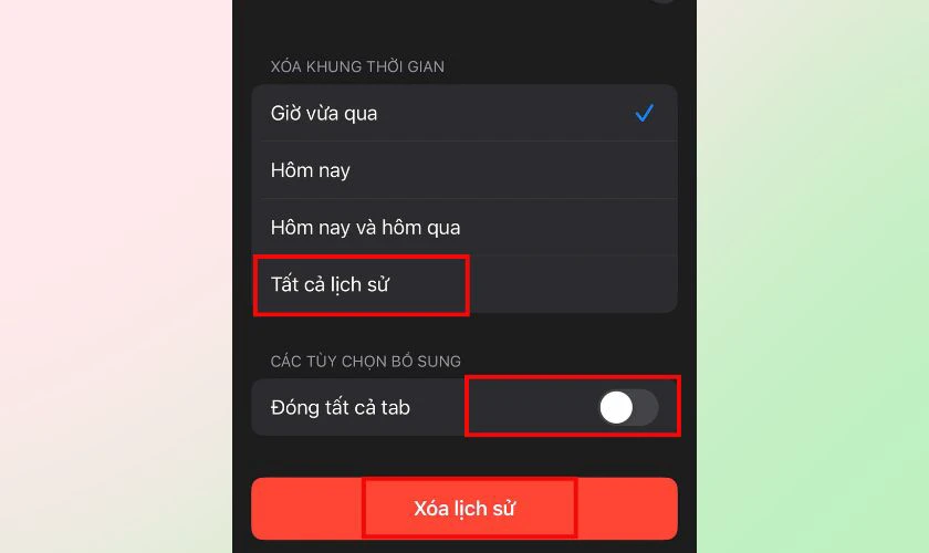 Cách xóa toàn bộ lịch sử Safari trên iOS 18.7