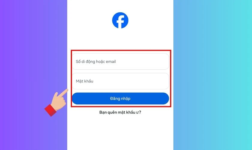 Đăng nhập vào tài khoản bạn đã yêu cầu xóa