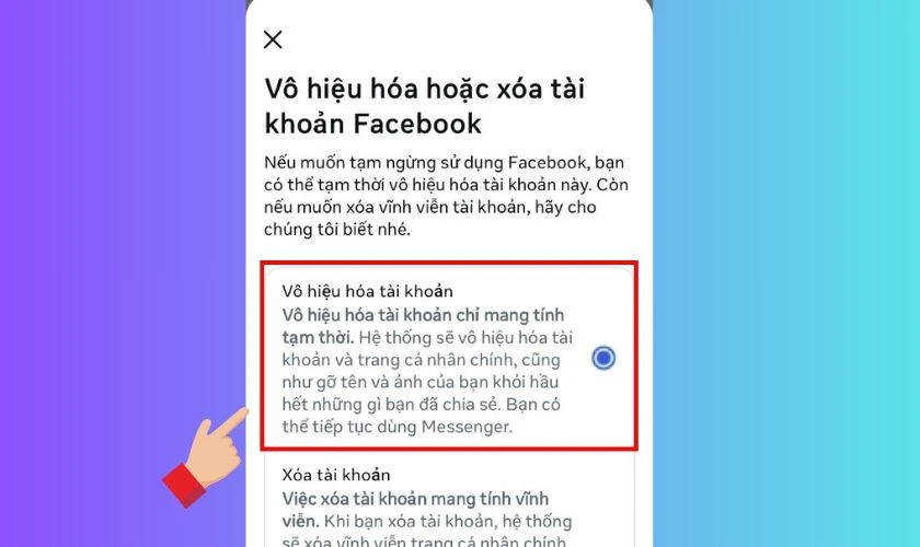 Xóa tài khoản Facebook trong 1 thời gian ngắn có được không?