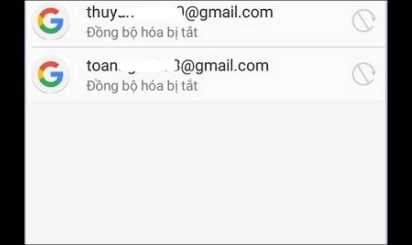 Chọn tài khoản cần xóa