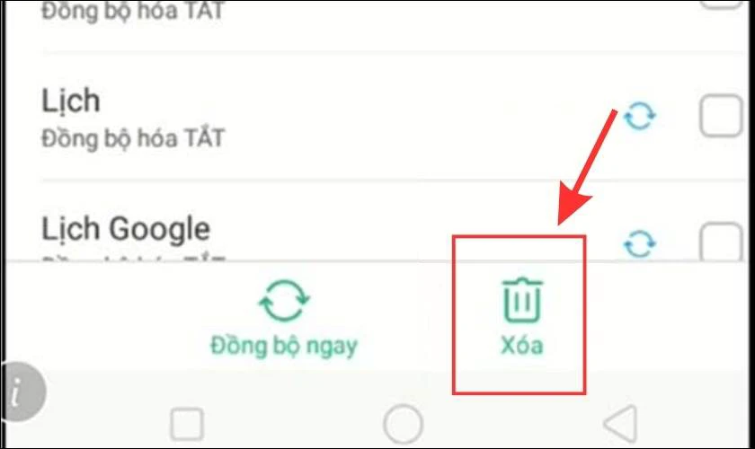 Nhấn “Xóa tài khoản” để xóa tài khoản Google trên điện thoại OPPO