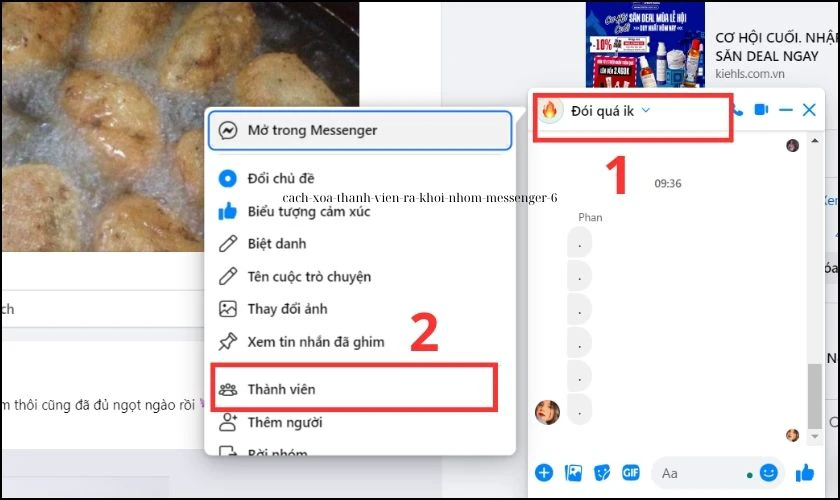 Cách xóa thành viên ra khỏi nhóm Messenger trên máy tính