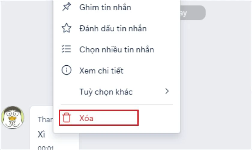 Cách xóa tin nhắn của thành viên khác trong nhóm Zalo