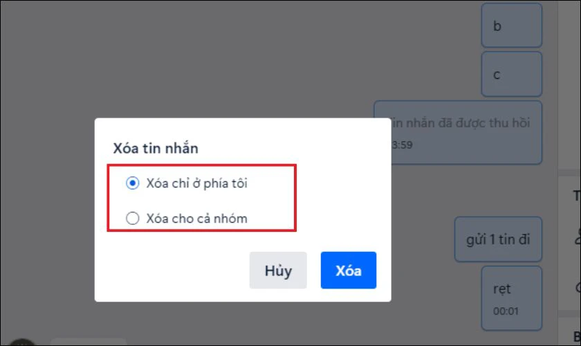 Chọn tùy chọn thích hợp để loại bỏ nội dung khỏi nhóm