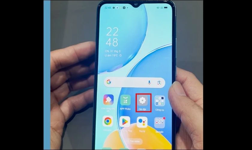 Mở ứng dụng Cài đặt (Settings) ở trên điện thoại OPPO