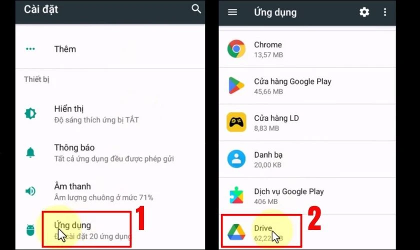 Cách xóa ứng dụng trên OPPO trong Cài đặt