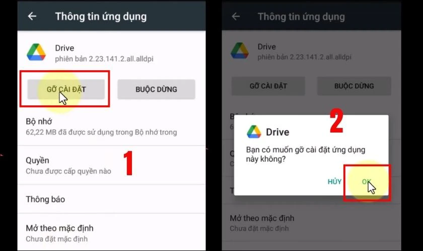 Xóa ứng dụng trên OPPO trong Cài đặt