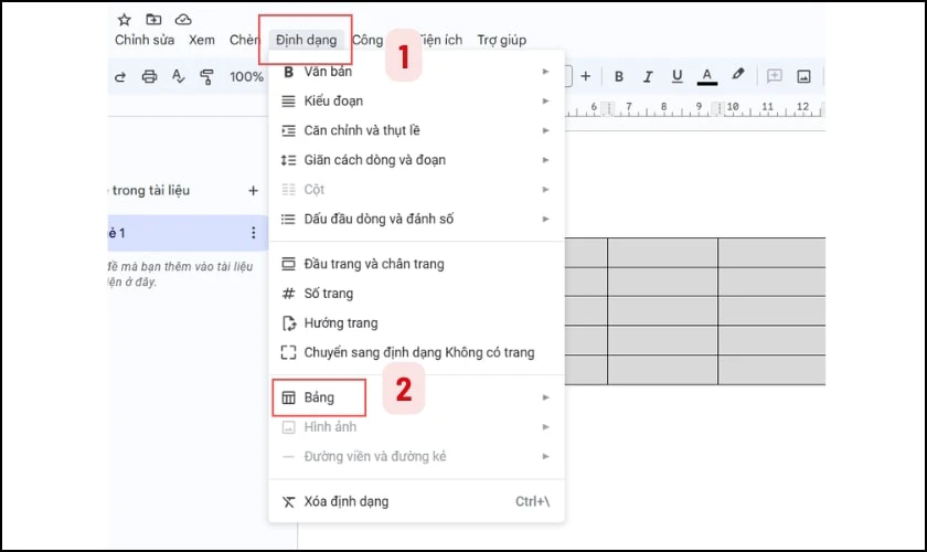 Cách xóa viền bảng trong Google Docs đơn giản nhất