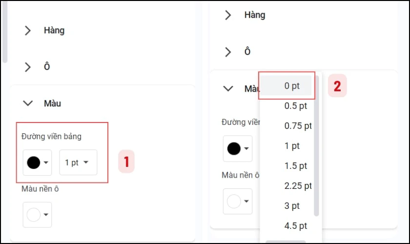 Độ rộng đường viền
