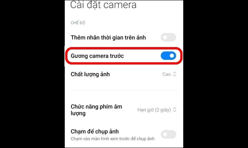 Gạt nút sang trái để tắt tính năng