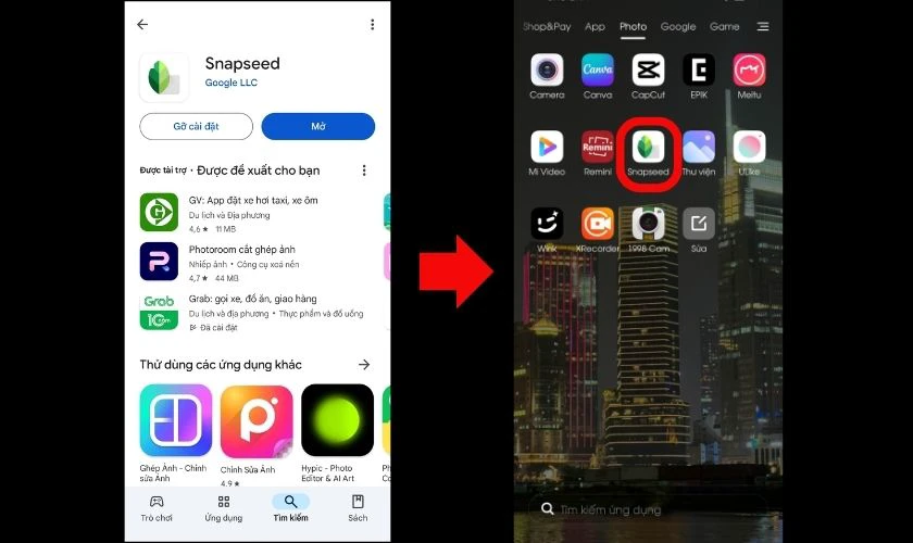 Tải ứng dụng Snapseed về điện thoại Xiaomi của bạn