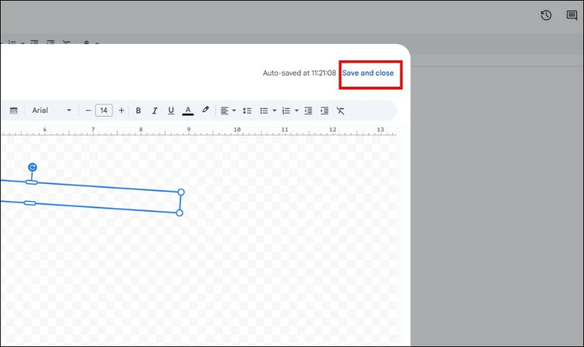 Nhấp vào Save and Close để đưa Text Box đã xoay vào tài liệu