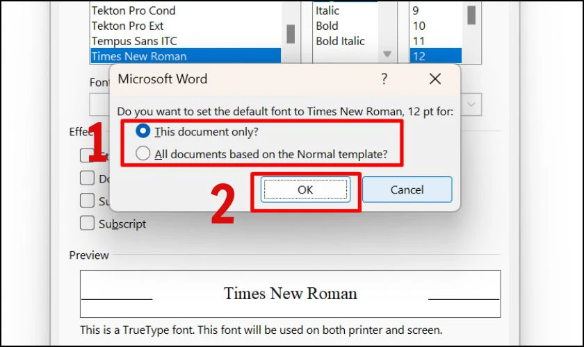 Cách cài Font mặc định cho Word với Windows nhanh nhất