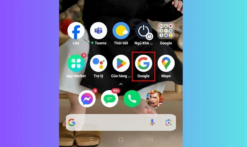 Chọn vào ứng dụng Google trên điện thoại của bạn