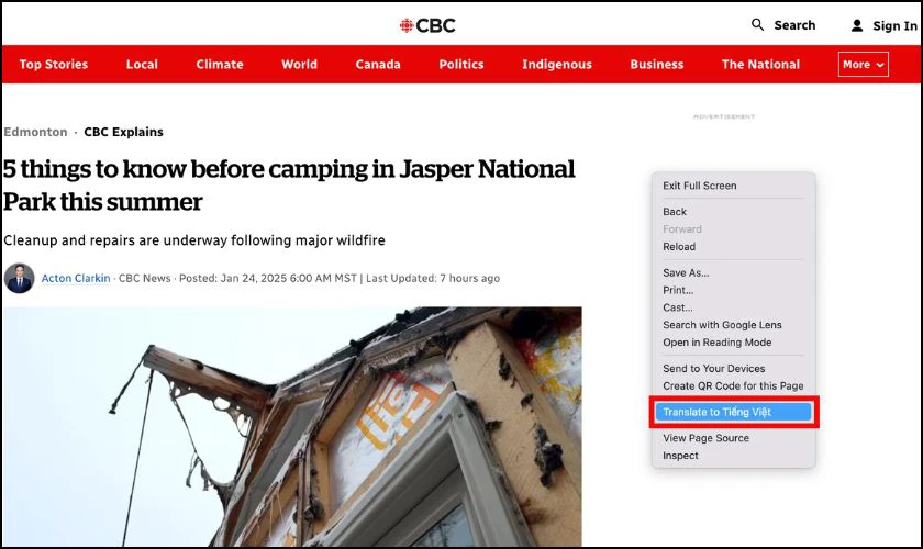 Cách sử dụng tiện ích Google Dịch trên Chrome