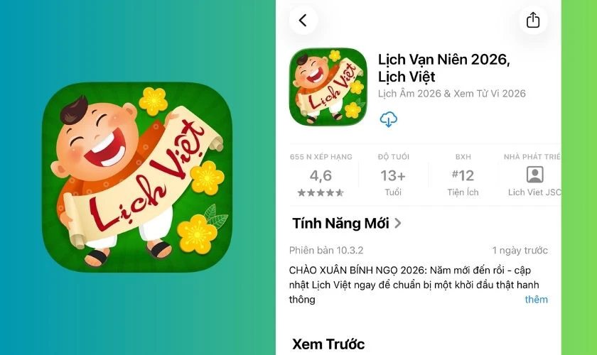 Lịch Việt 2026 là ứng dụng lịch âm - dương miễn phí