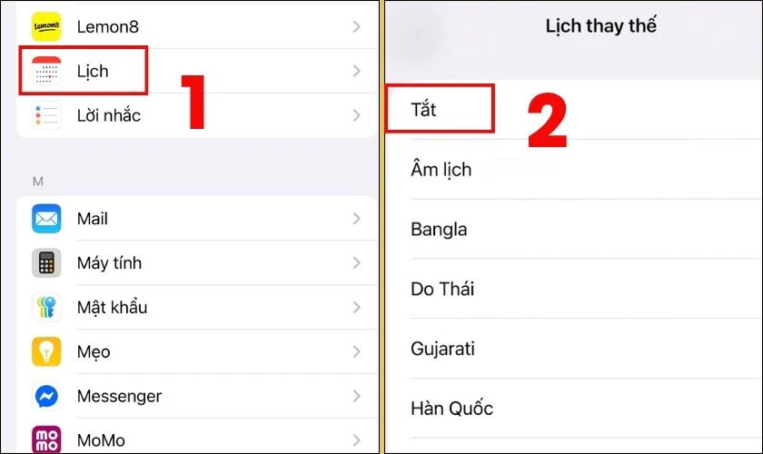 Cách xóa lịch âm trên iOS 26.5