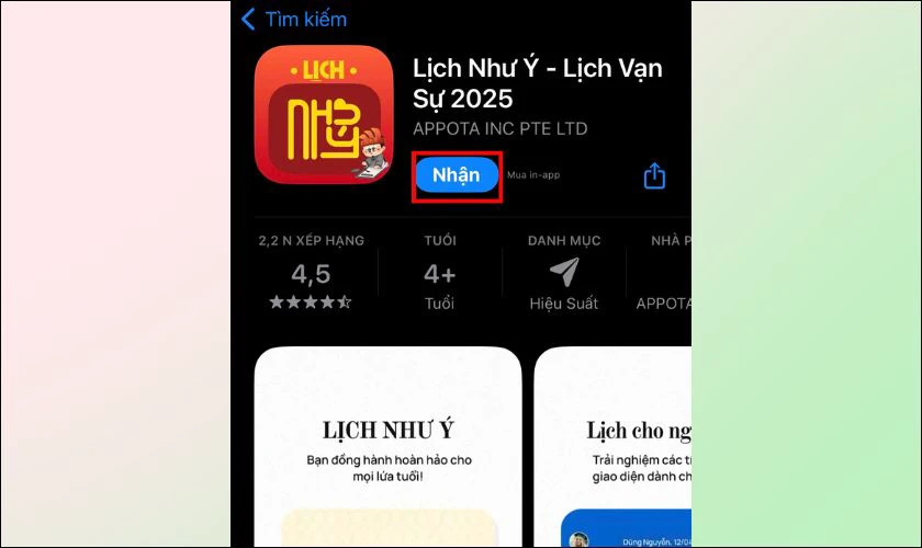 Cách cài lịch âm cho iPhone iOS 18.7 bằng ứng dụng Lịch như ý