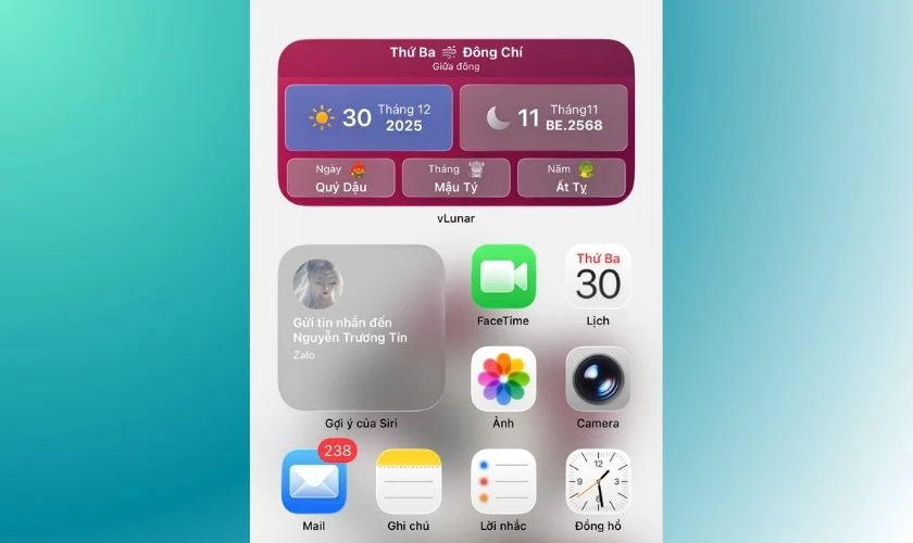 Cách cài lịch âm cho iPhone iOS 26.2 bằng ứng dụng vLunar - Âm lịch widget