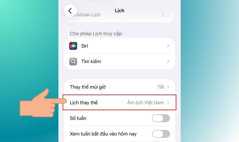 Cách cài đặt lịch âm cho iPhone iOS 26.2 trong Cài đặt
