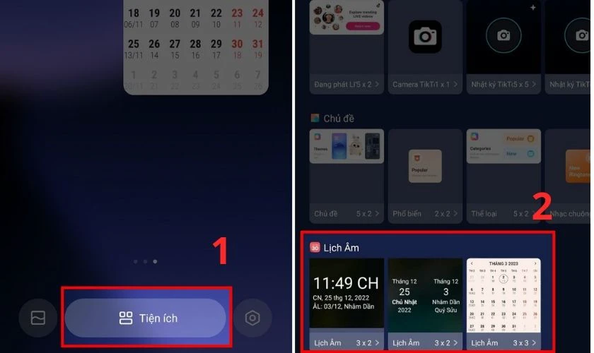 Cài lịch âm cho Xiaomi hiển thị trên màn hình chính