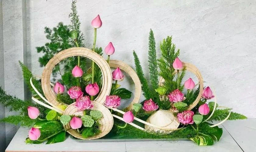 Mẫu hoa ngày Nhà giáo Việt Nam nón lá đẹp