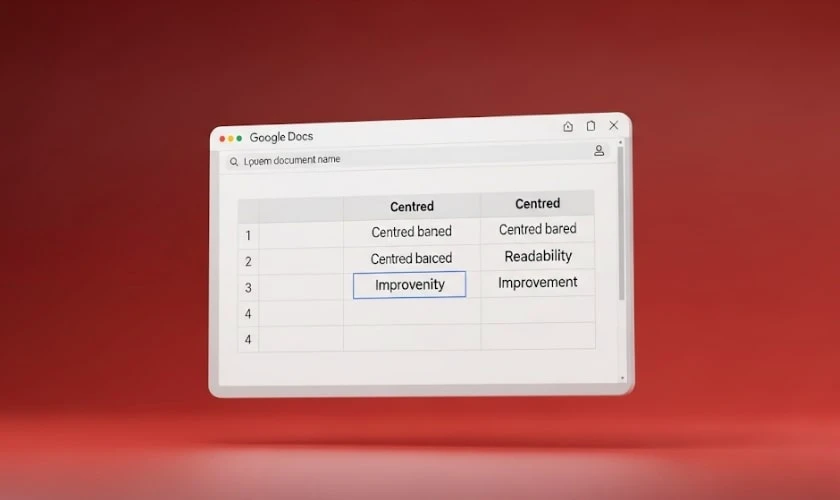 Căn giữa ô trong Google Docs có lợi ích gì