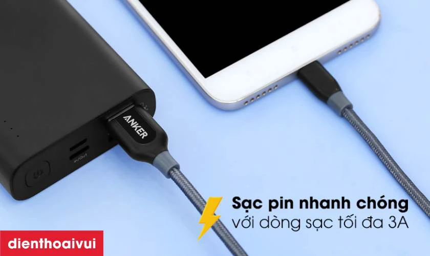 Công nghệ sạc nhanh vượt trội trên cáp Anker PowerLine+ Micro USB 0.9 m