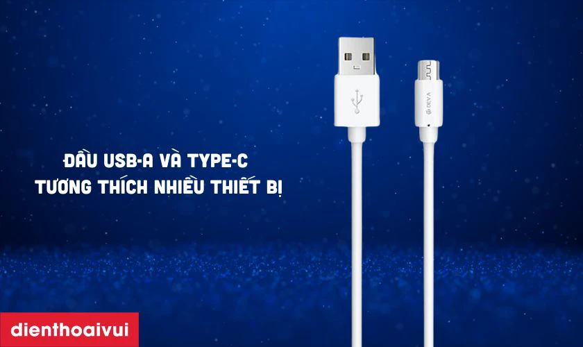 Đầu USB-A và Type-C tương thích nhiều thiết bị