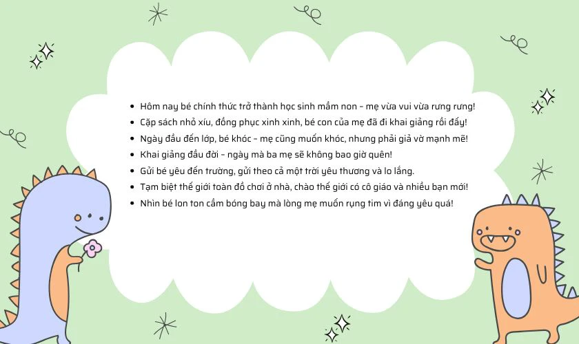 STT khai giảng mầm non dễ thương đáng yêu 2025