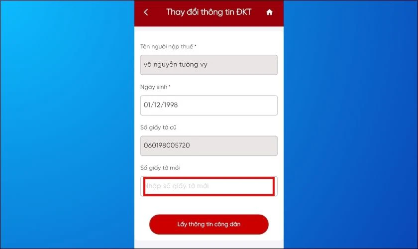 C&aacute;ch cập nhật CCCD tr&ecirc;n eTax Mobile