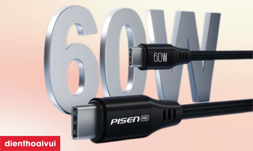 Điểm nổi bật của Cáp Pisen Pro MagiPi Magloop Type-C to Type-C 60w 1m